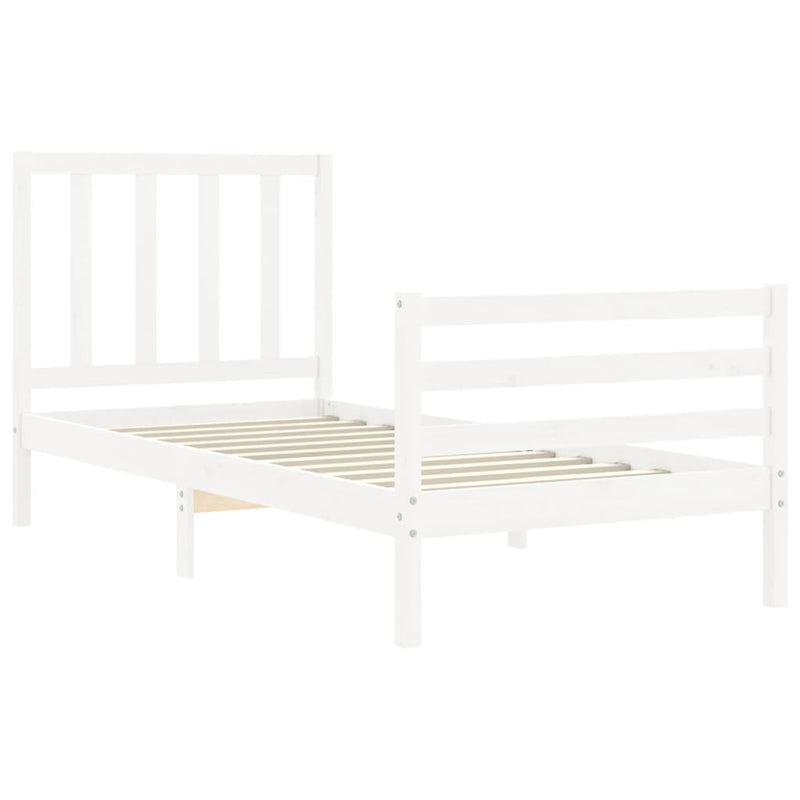 vidaXL fehér tömör fenyőfa ágy matrac nélkül 100 x 200 cm