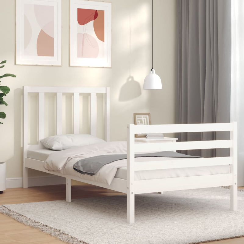 vidaXL fehér tömör fenyőfa ágy matrac nélkül 100 x 200 cm