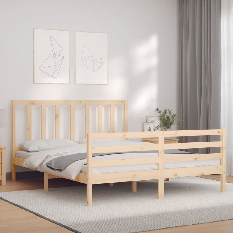 vidaXL tömör fenyőfa ágy matrac nélkül 160 x 200 cm