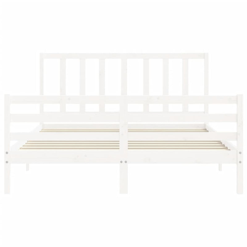 vidaXL fehér tömör fenyőfa ágy matrac nélkül 160 x 200 cm