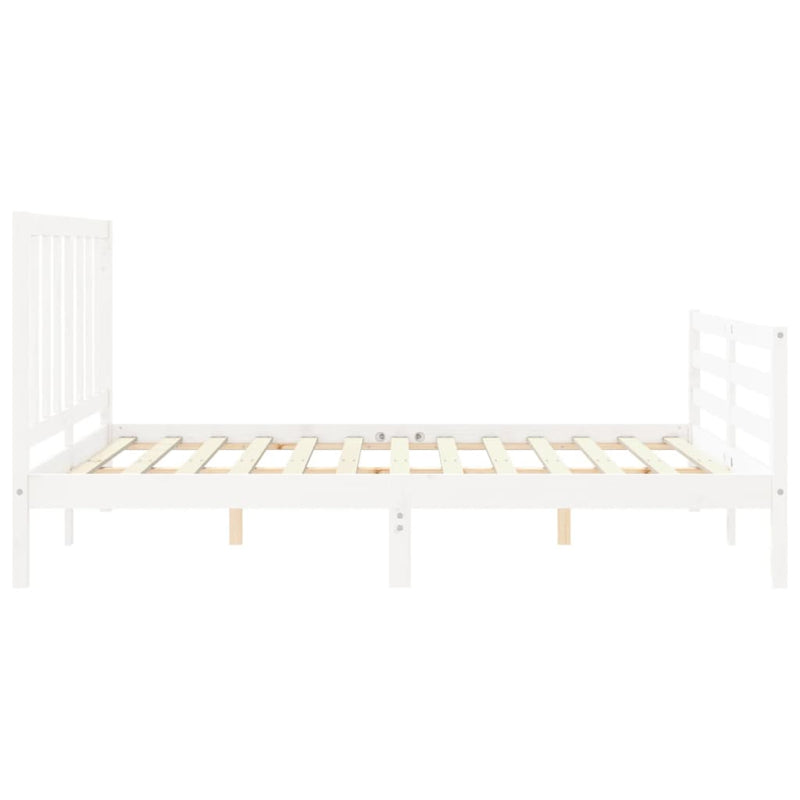 vidaXL fehér tömör fenyőfa ágy matrac nélkül 160 x 200 cm