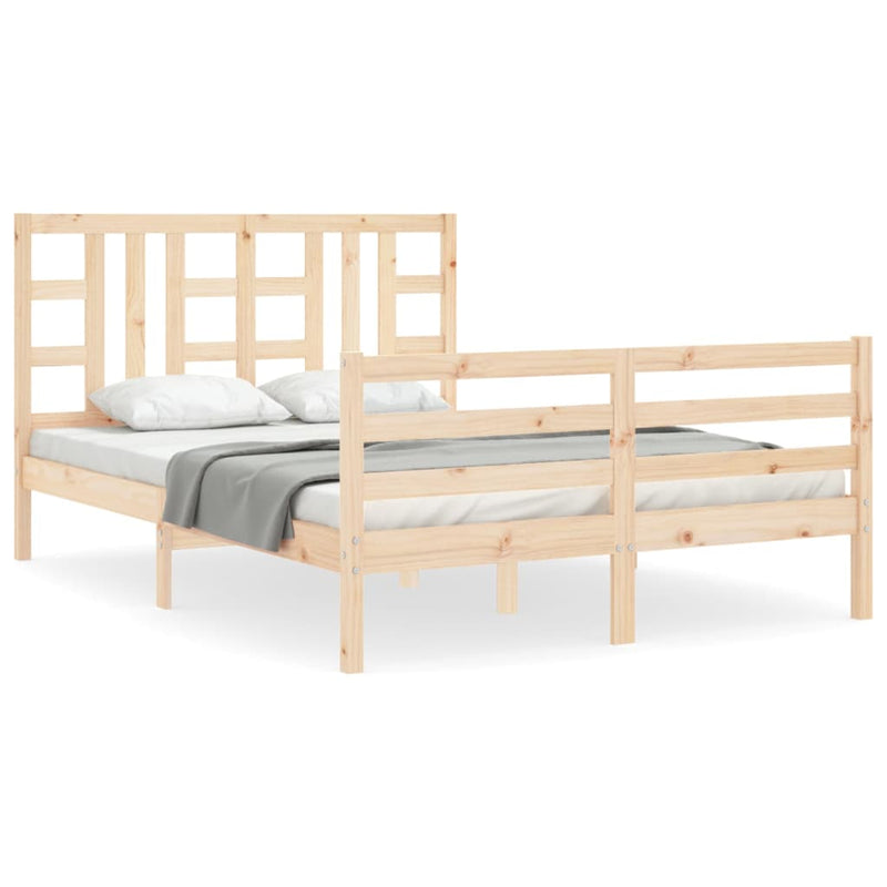 vidaXL tömör fenyőfa ágy matrac nélkül 140 x 190 cm