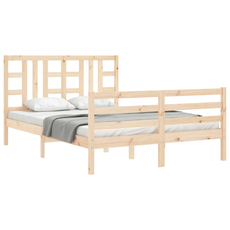 vidaXL tömör fenyőfa ágy matrac nélkül 140 x 190 cm