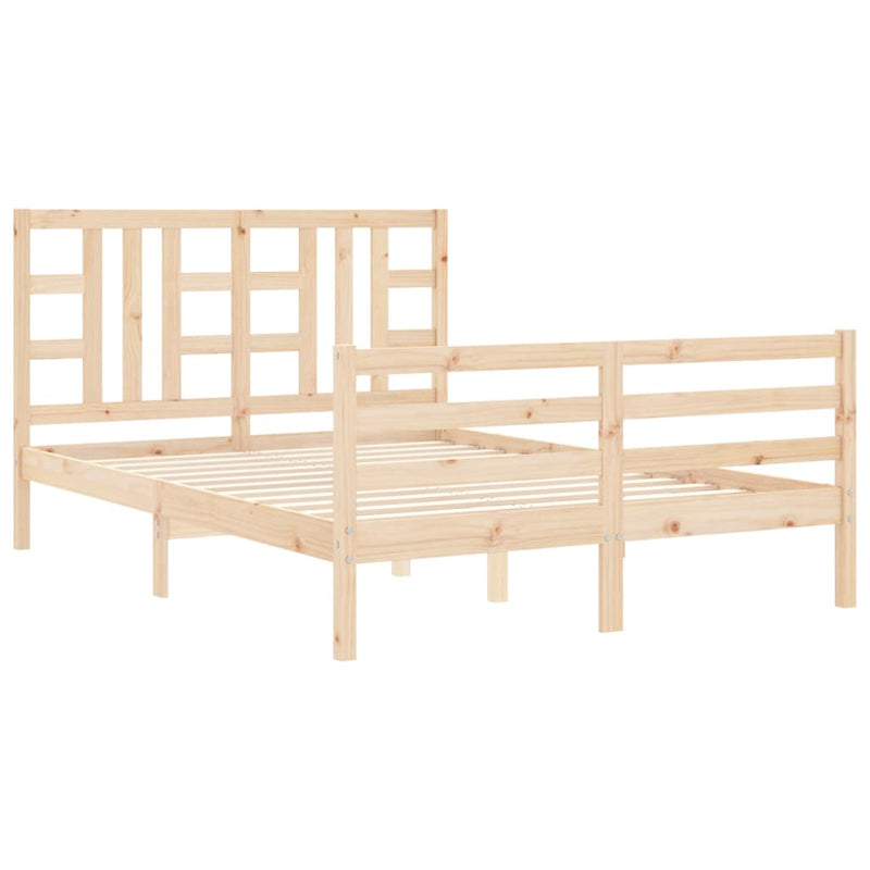 vidaXL tömör fenyőfa ágy matrac nélkül 140 x 190 cm