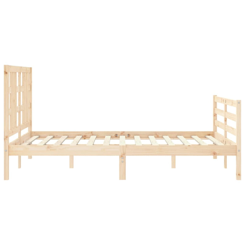 vidaXL tömör fenyőfa ágy matrac nélkül 140 x 190 cm