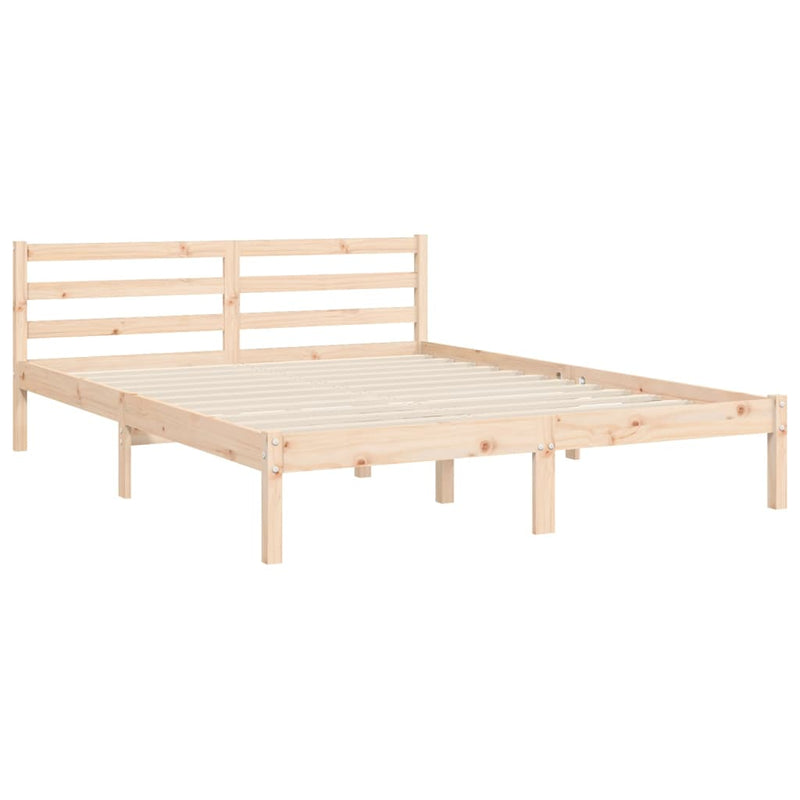 vidaXL tömör fenyőfa ágy matrac nélkül 140 x 190 cm