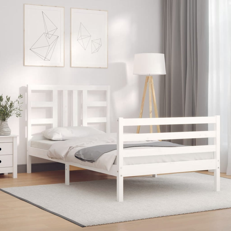 vidaXL fehér tömör fenyőfa ágy matrac nélkül 100 x 200 cm