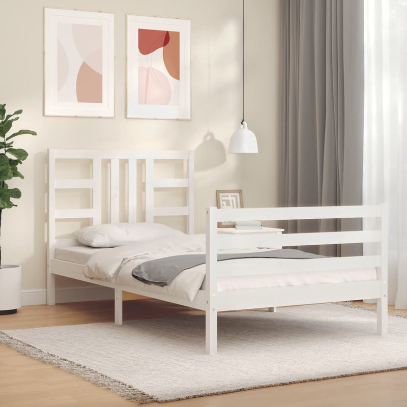 vidaXL fehér tömör fenyőfa ágy matrac nélkül 100 x 200 cm