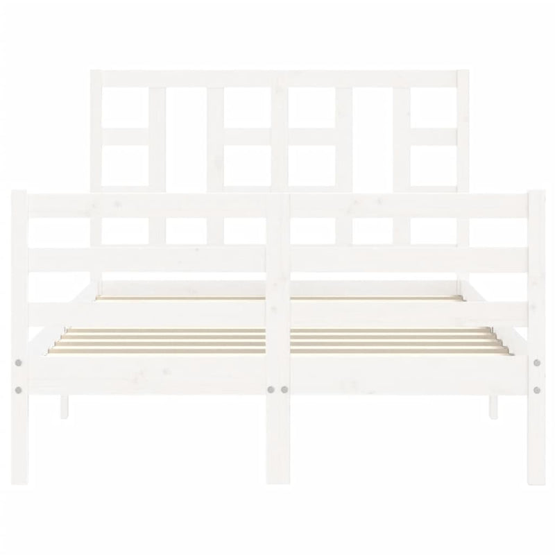 vidaXL fehér tömör fa ágykeret fejtámlával 120 x 200 cm