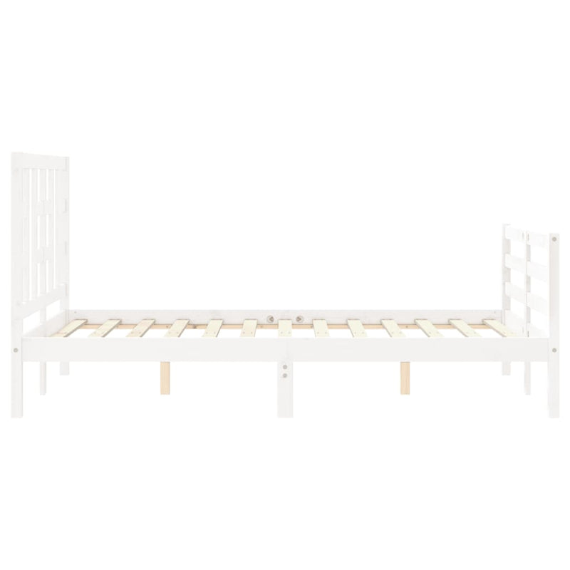 vidaXL fehér tömör fa ágykeret fejtámlával 120 x 200 cm