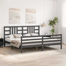 vidaXL szürke tömör fa ágykeret fejtámlával 200 x 200 cm