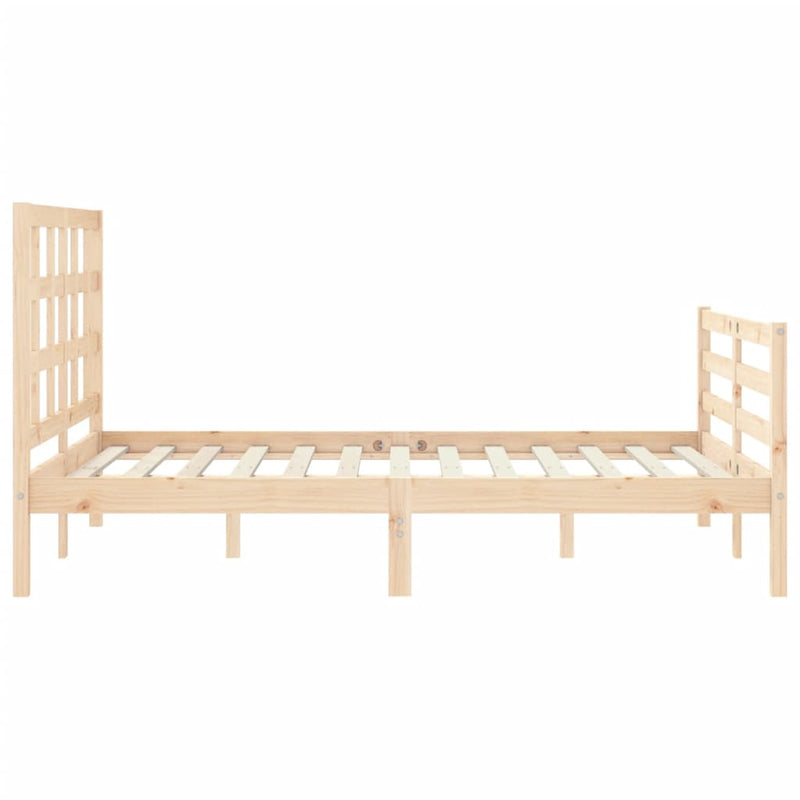 vidaXL tömör fa ágykeret fejtámlával 140 x 190 cm