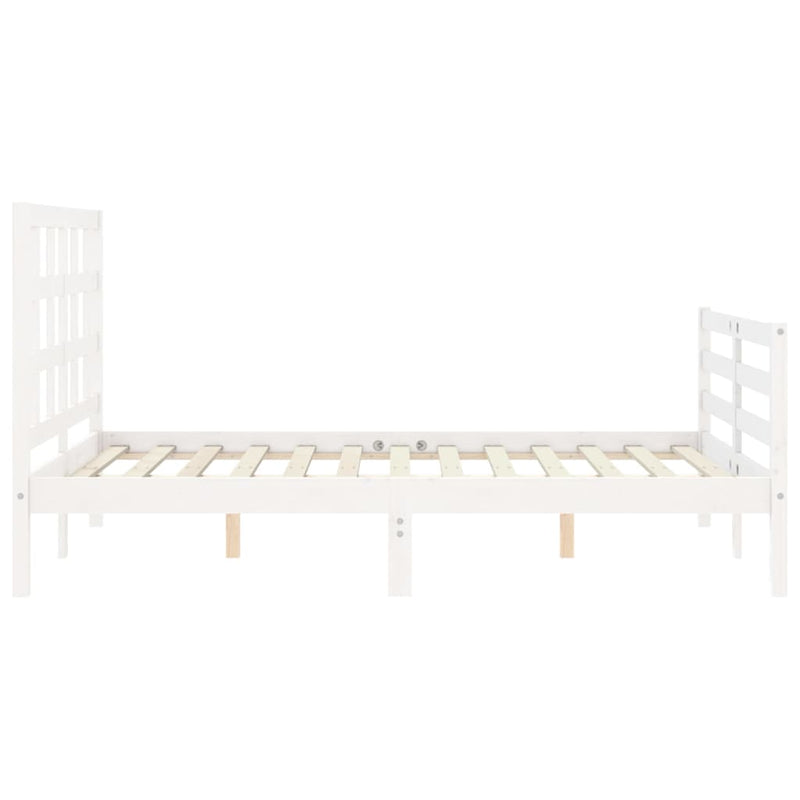 vidaXL fehér tömör fa ágykeret fejtámlával 120 x 200 cm