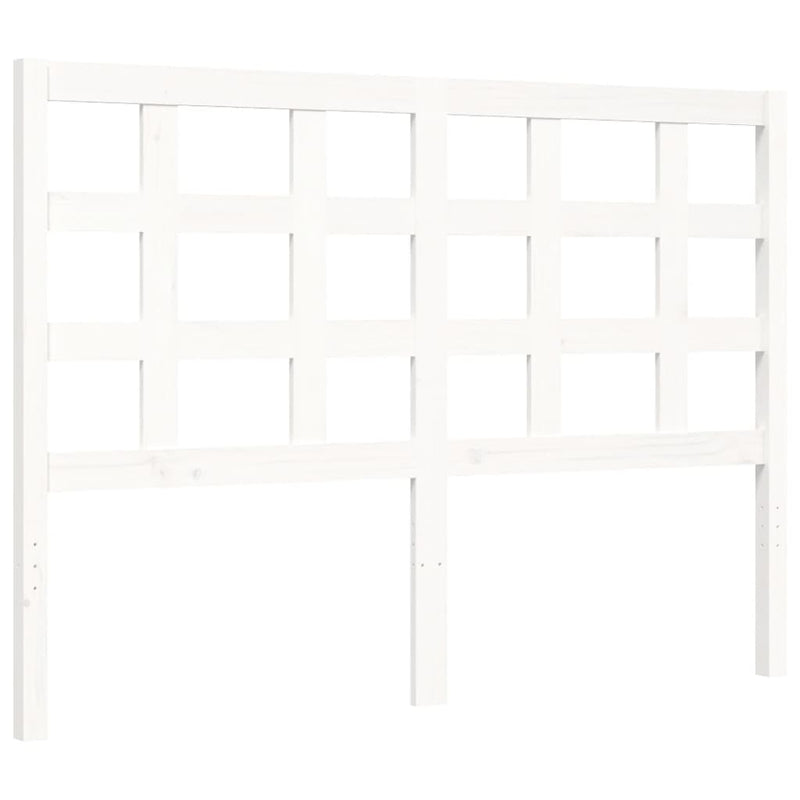 vidaXL fehér tömör fa ágykeret fejtámlával 120 x 200 cm