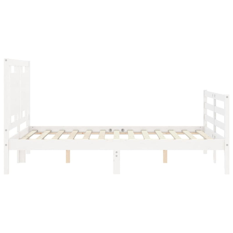vidaXL fehér tömör fa ágykeret fejtámlával 120 x 200 cm
