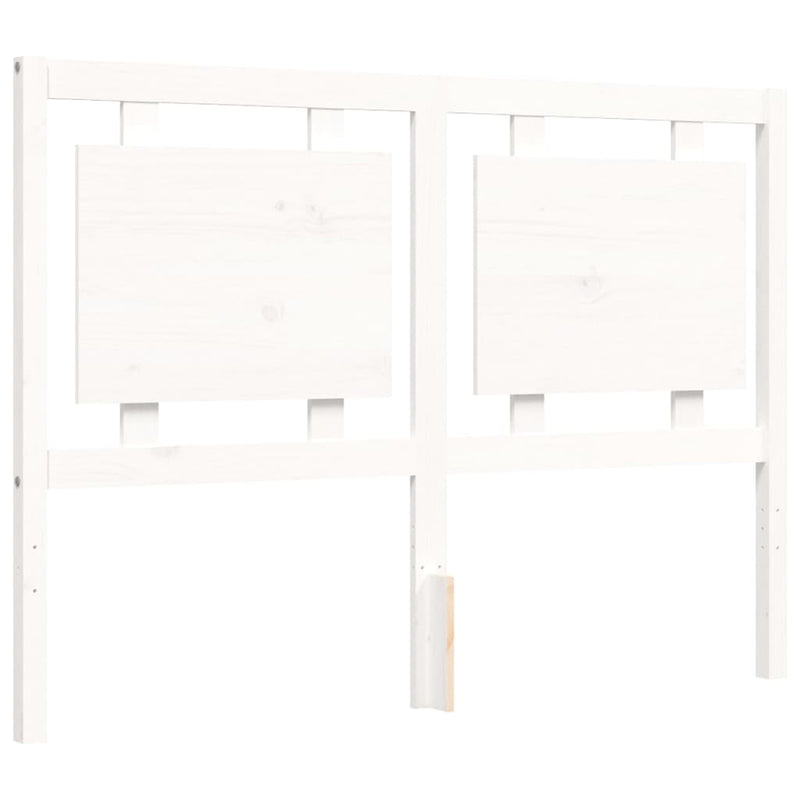vidaXL fehér tömör fa ágykeret fejtámlával 120 x 200 cm