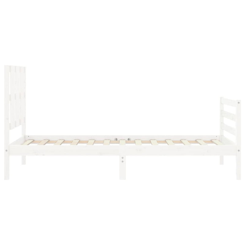 vidaXL fehér tömör fa ágykeret fejtámlával 100 x 200 cm