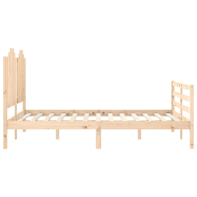 vidaXL tömör fa ágykeret fejtámlával 140 x 190 cm
