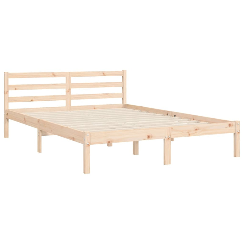 vidaXL tömör fa ágykeret fejtámlával 140 x 190 cm