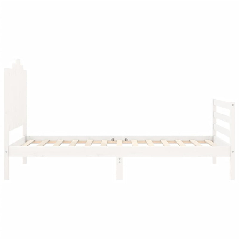 vidaXL fehér tömör fa ágykeret fejtámlával 100 x 200 cm