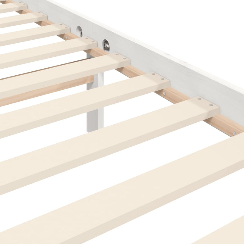 vidaXL fehér tömör fa ágykeret fejtámlával 100 x 200 cm