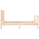 vidaXL tömör fa ágykeret fejtámlával Small Single