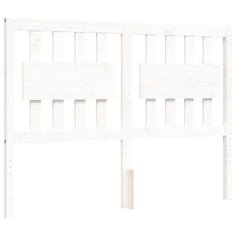 vidaXL fehér tömör fa ágykeret fejtámlával 120 x 200 cm