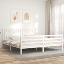 vidaXL tömör fa ágykeret fejtámlával 200 x 200 cm