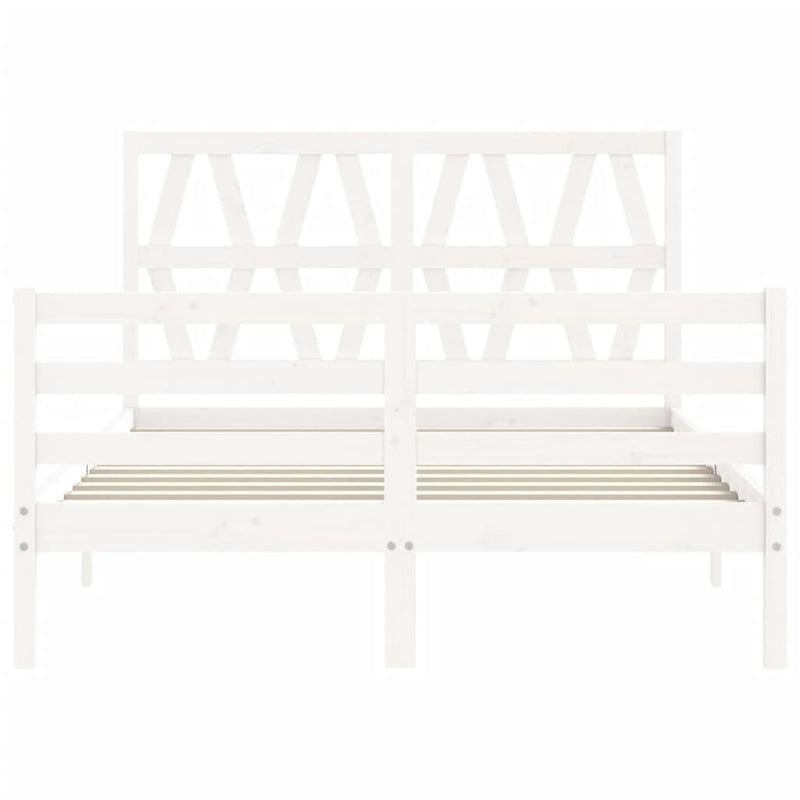 vidaXL fehér tömör fa ágykeret fejtámlával 120 x 200 cm