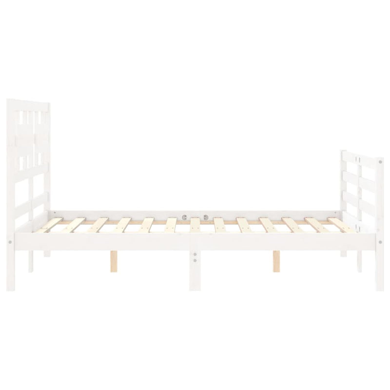 vidaXL fehér tömör fa ágykeret fejtámlával 120 x 200 cm