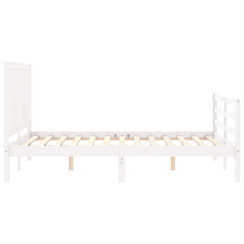vidaXL fehér tömör fa ágykeret fejtámlával 120 x 200 cm
