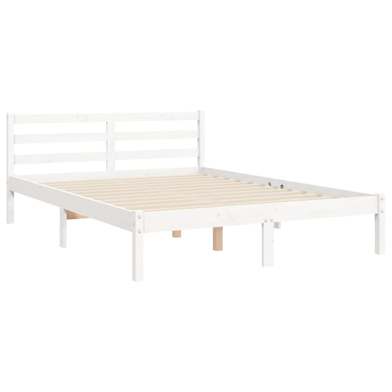 vidaXL fehér tömör fa ágykeret fejtámlával 120 x 200 cm