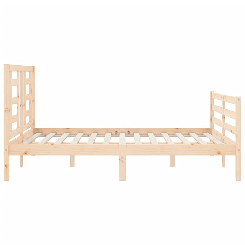 vidaXL tömör fa ágykeret fejtámlával 140 x 190 cm