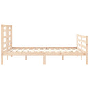 vidaXL tömör fa ágykeret fejtámlával King Size