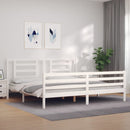 vidaXL tömör fa ágykeret fejtámlával 200 x 200 cm