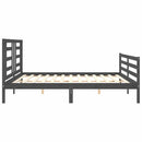 vidaXL szürke tömör fa ágykeret fejtámlával 200 x 200 cm