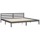 vidaXL szürke tömör fa ágykeret fejtámlával 200 x 200 cm