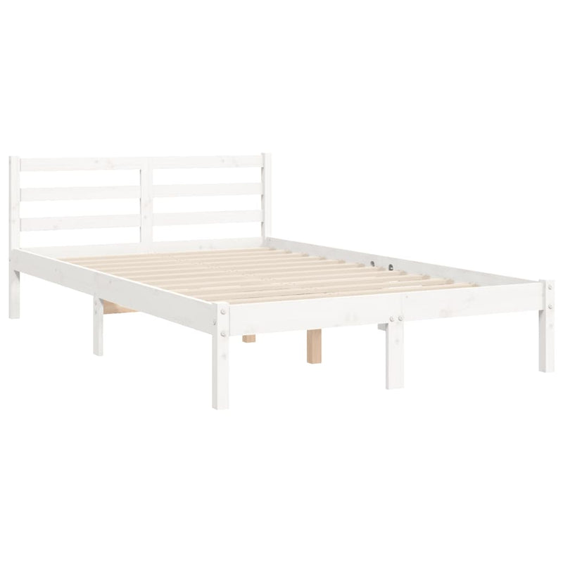 vidaXL fehér tömör fa ágykeret fejtámlával 120 x 200 cm