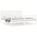 vidaXL tömör fa ágykeret fejtámlával 200 x 200 cm