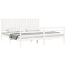vidaXL tömör fa ágykeret fejtámlával 200 x 200 cm