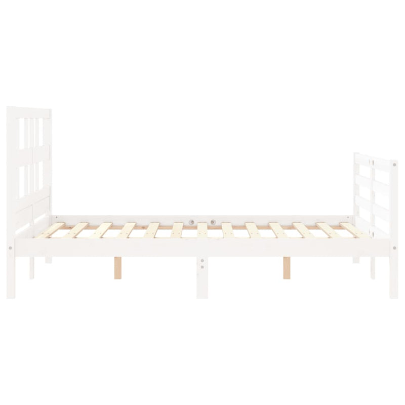 vidaXL fehér tömör fa ágykeret fejtámlával 120 x 200 cm