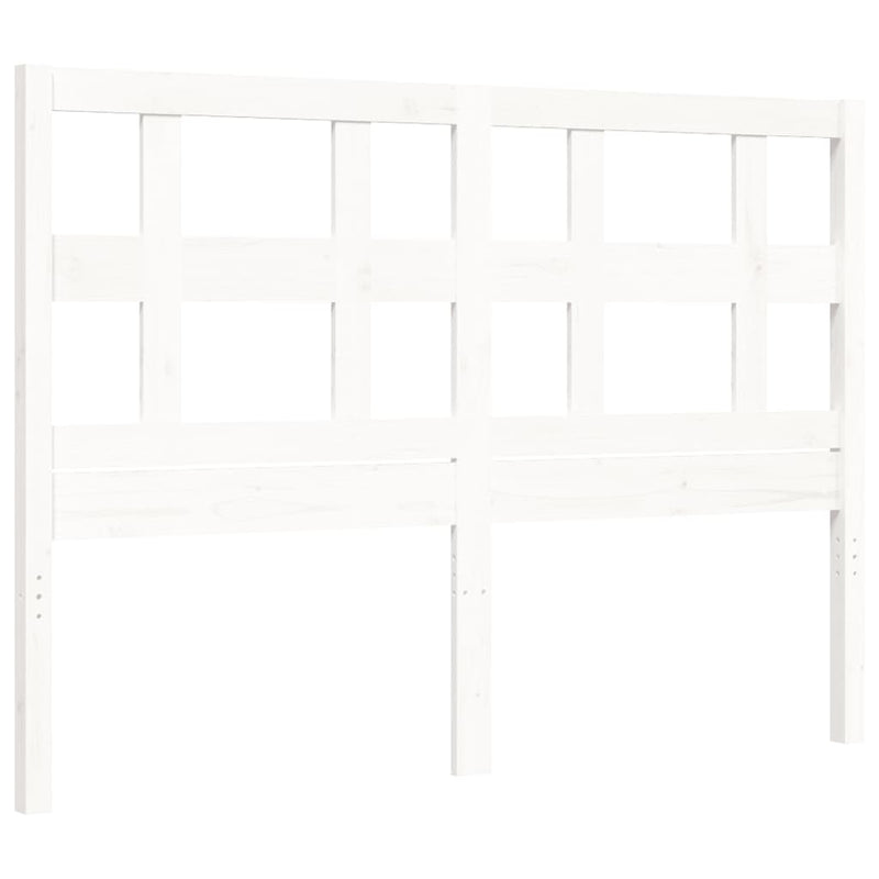 vidaXL fehér tömör fa ágykeret fejtámlával 120 x 200 cm