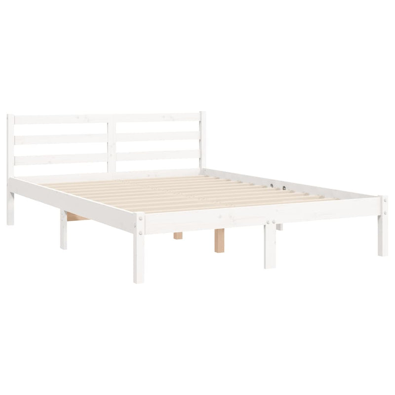 vidaXL fehér tömör fa ágykeret fejtámlával 120 x 200 cm