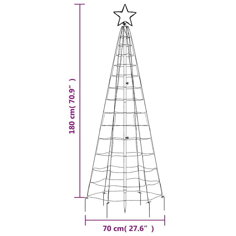 vidaXL színes LED karácsonyfa tüskékkel 220 LED 180 cm