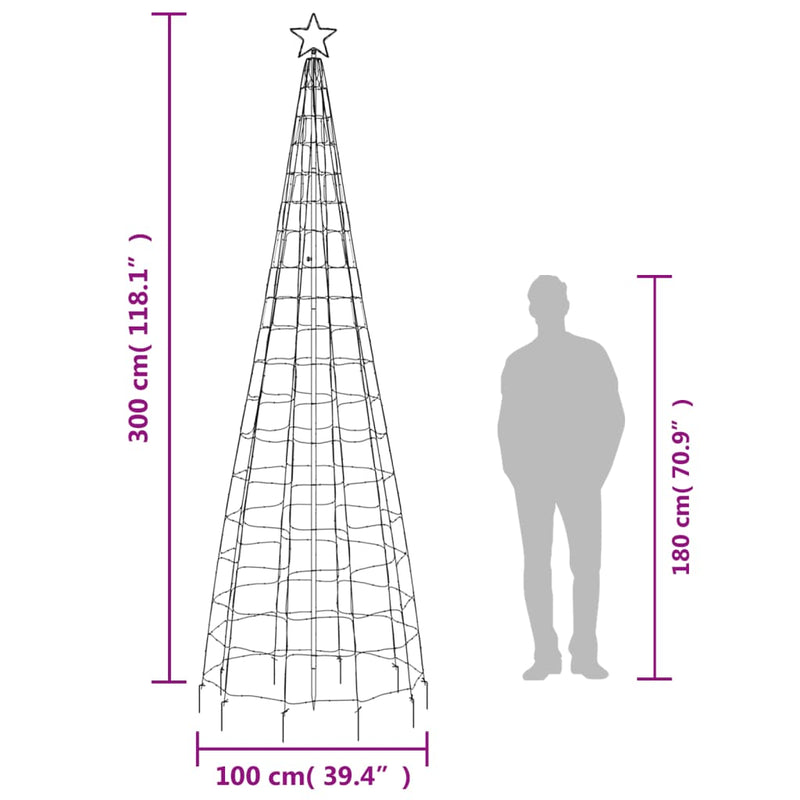 vidaXL kék LED karácsonyfa tüskékkel 570 LED 300 cm