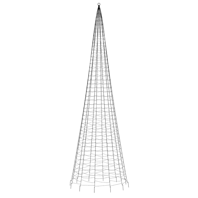 vidaXL hideg fehér karácsonyfa lámpa zászlórúdon 1534 LED-del 500 cm