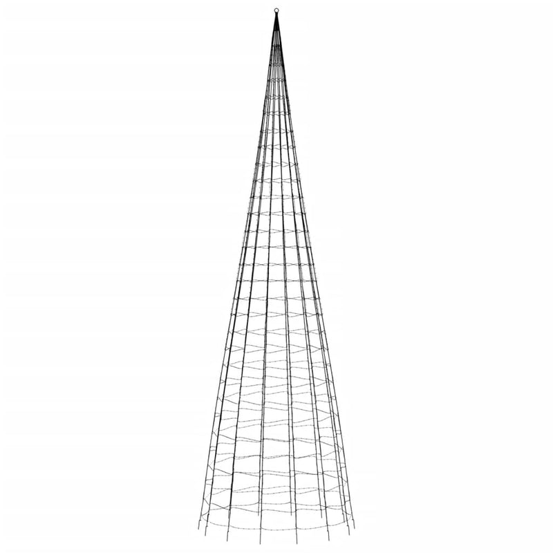 vidaXL hideg fehér karácsonyfa lámpa zászlórúdon 3000 LED-del 800 cm