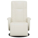 vidaXL krémszínű dönthető műbőr fotel lábzsámollyal