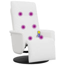 vidaXL fehér műbőr dönthető masszázsfotel lábtartóval