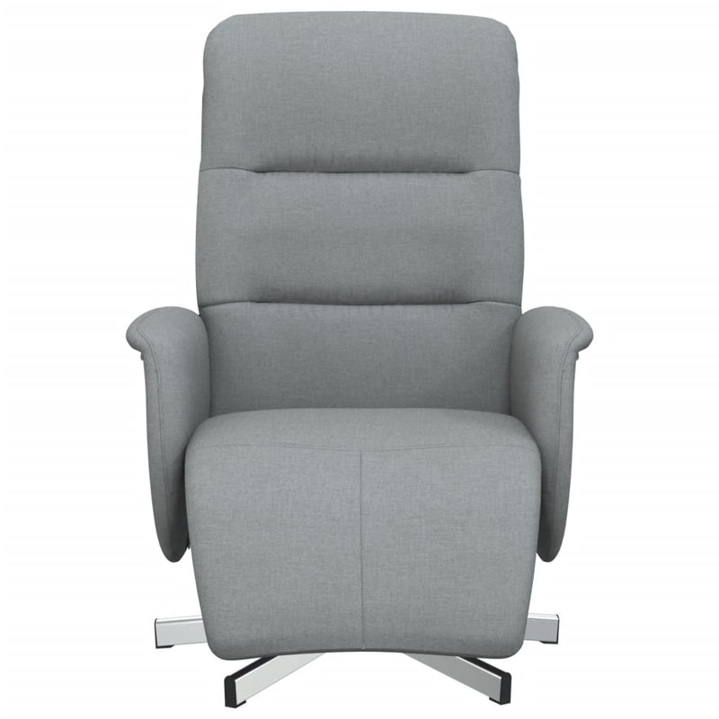 vidaXL világosszürke szövet dönthető fotel lábtartóval